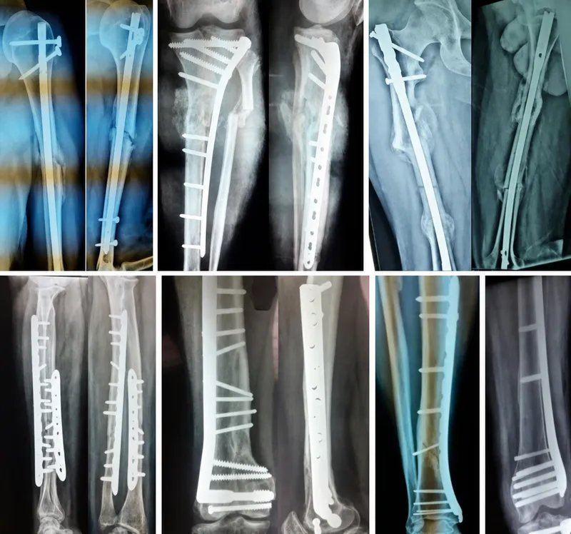 X-rays of various fracture fixations
