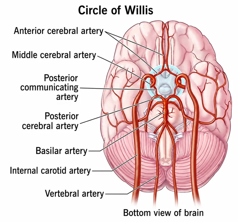 Anatomy of Circle of Willis and major cerebral arteries