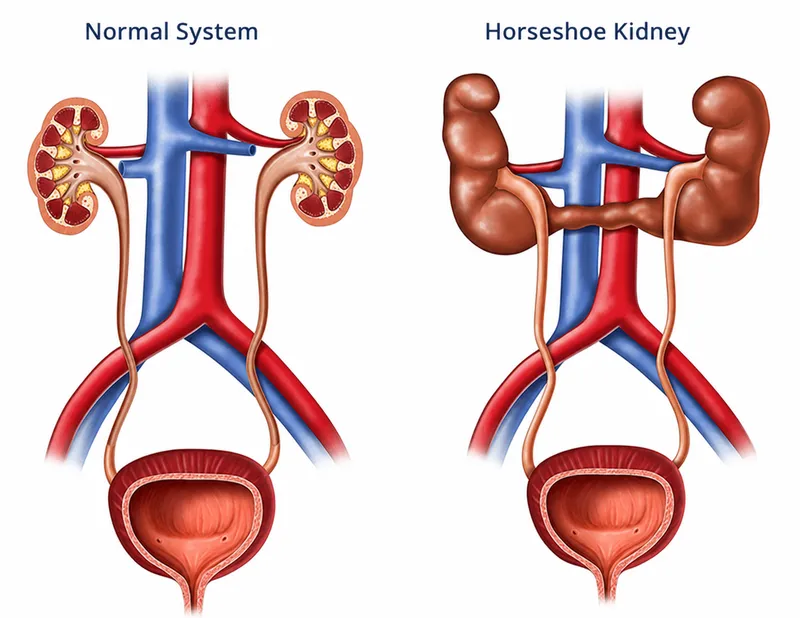 Normal vs Horseshoe Kidney Anatomy