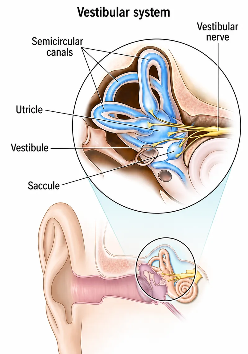 Detailed anatomy of vestibular system semicircular canals otoliths
