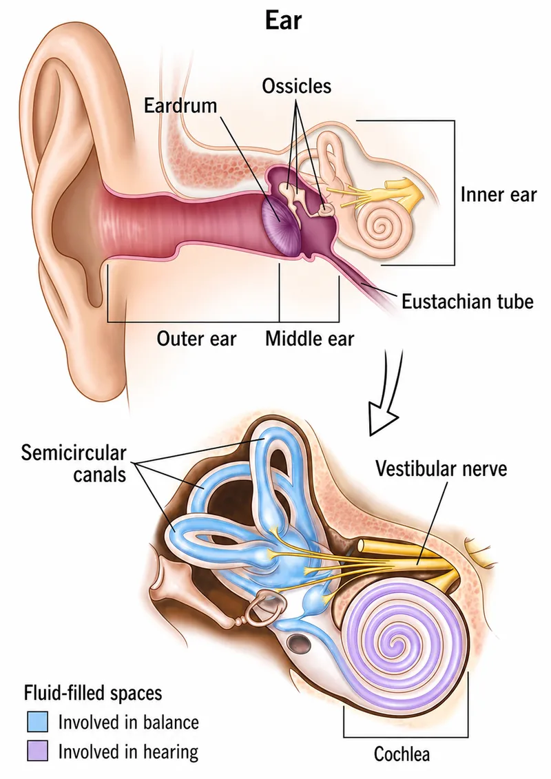 Anatomy of the Human Ear: Hearing and Balance