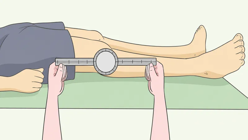 Goniometer measuring knee flexion